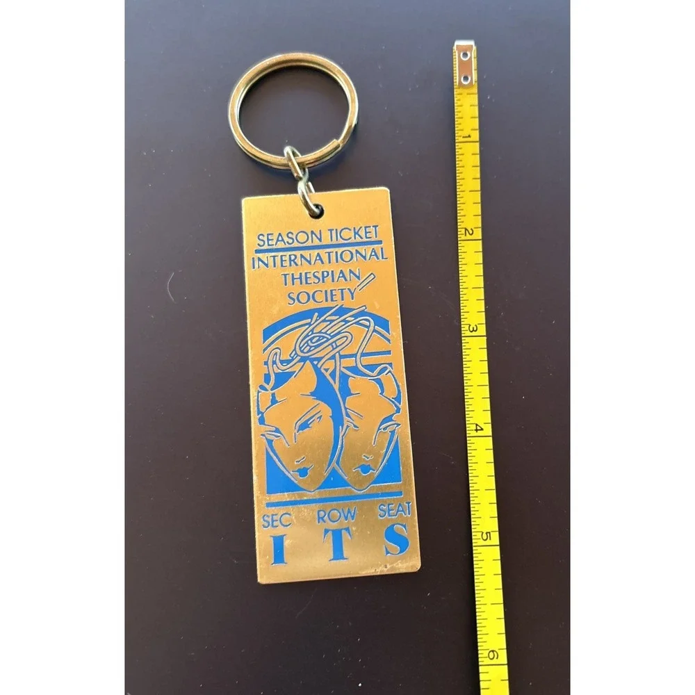Vintage Brass Keychain Season Ticket International‎ Thespian Society